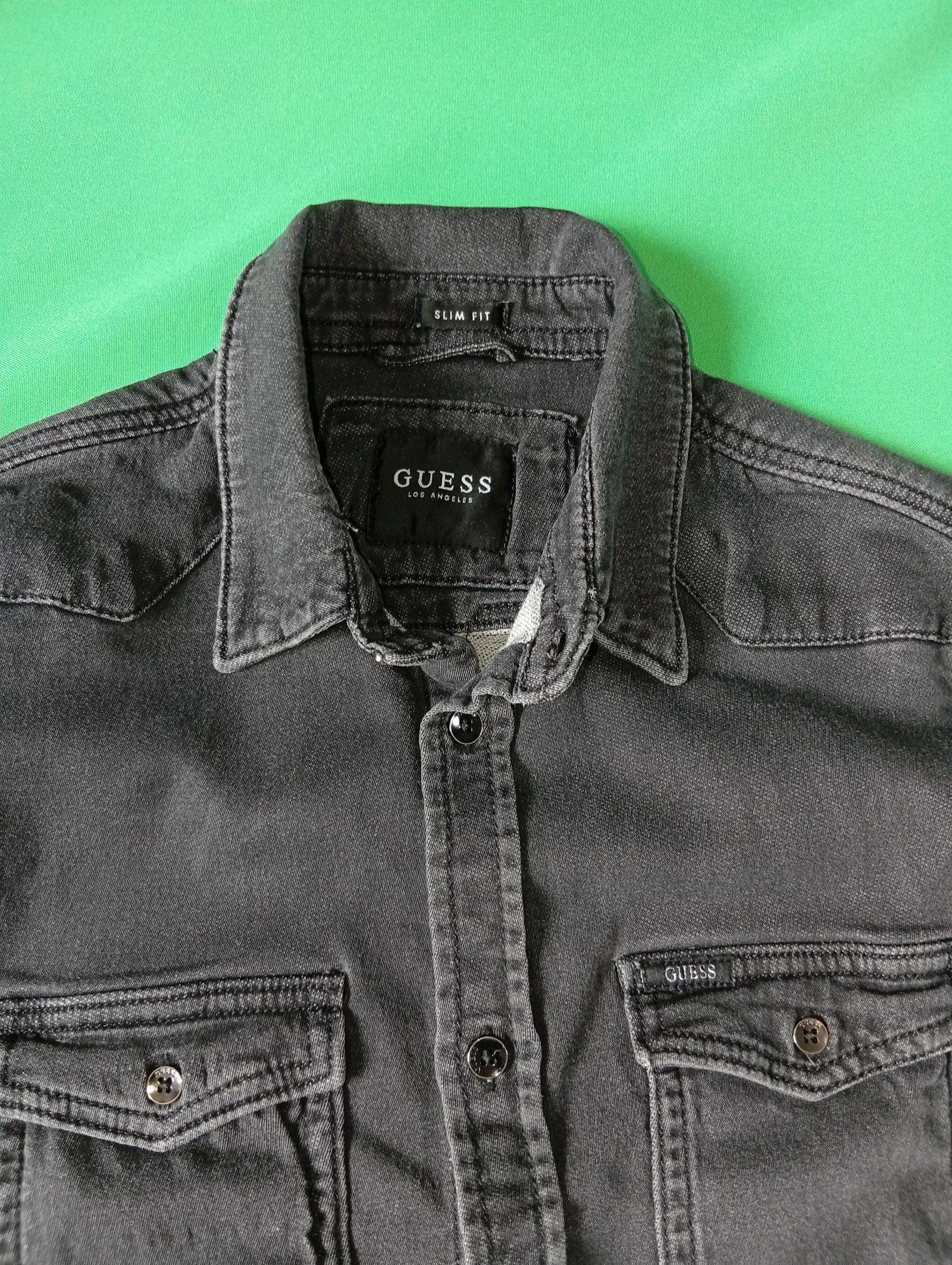 Camisa de Jean GUESS Negra Enjuagada Slim Fit - Talla XS – photo 3